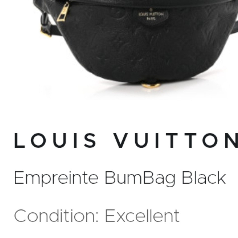 Louis Vuitton Black Empreinte Bag with Gold Details